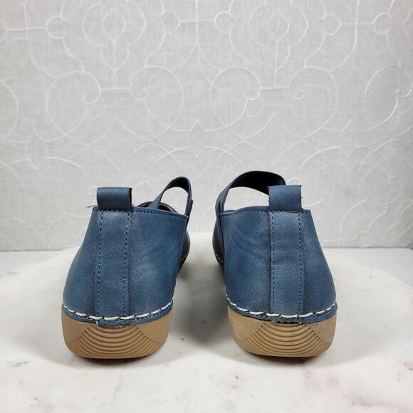 GC‎ Lira Leather Mary Janes Womens 7 Metallic Blue Closed Toe Shoes - Picture 13 of 16